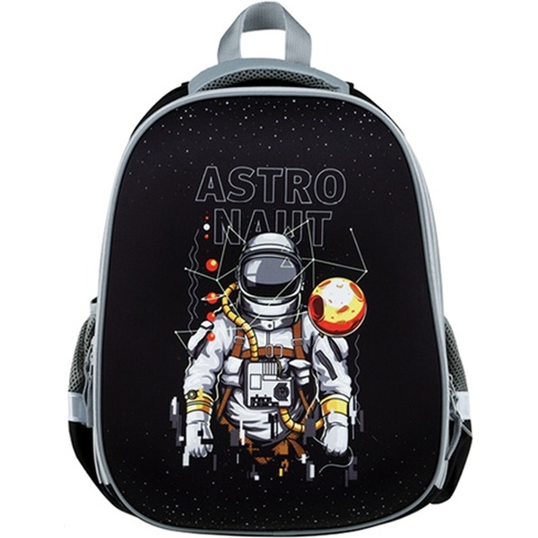 Ранец ArtSpace School Friend Astronaut 39*30*18см, 2 отделения, 2 кармана, анатомическая спинка, + пенал, мешок для обуви черный 