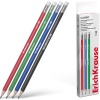 Карандаш чернографитный с ластиком, HB, пластиковый, трехгранный, 4 цвета, ErichKrause Classic triangle