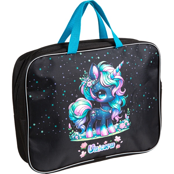 Папка-портфель А4, текстильная, на молнии, 1 отд., Attomex. Unicorn