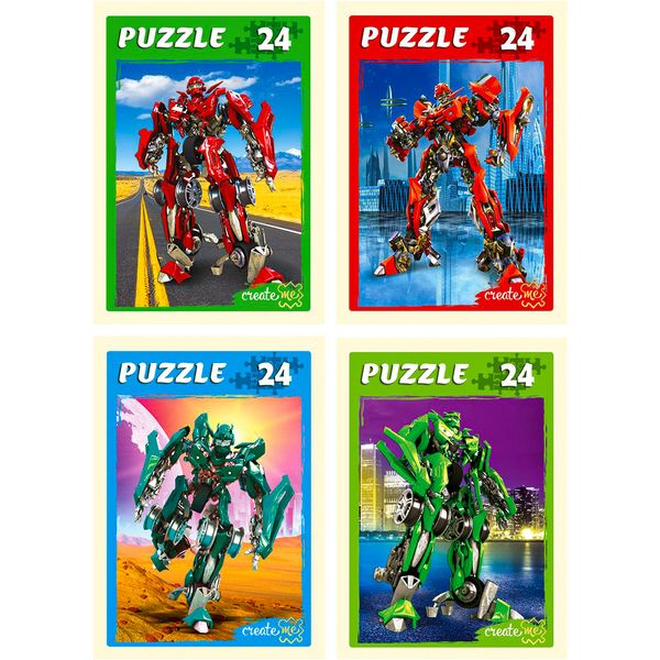 Пазл 24 элемента. РЫЖИЙ КОТ Автотрансформеры, 130*175 мм, 4 дизайна