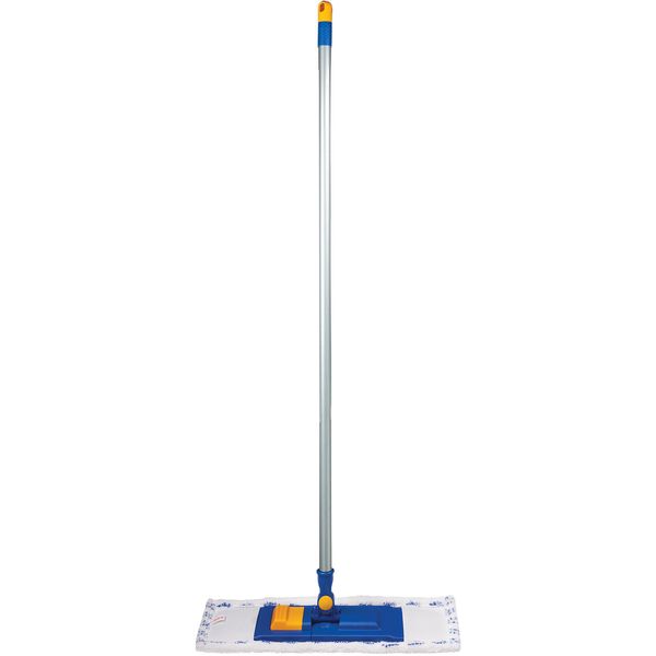 Швабра с флаундером 40 см, черенок 120 см, микрофибра/абразив, карманы, LAIMA