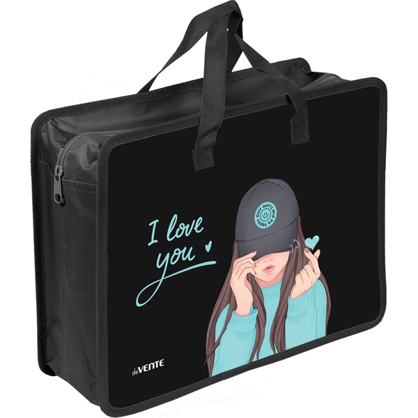 Папка-портфель А4, текстильная, на молнии, 1 отд., deVENTE K-Pop Heartbeat