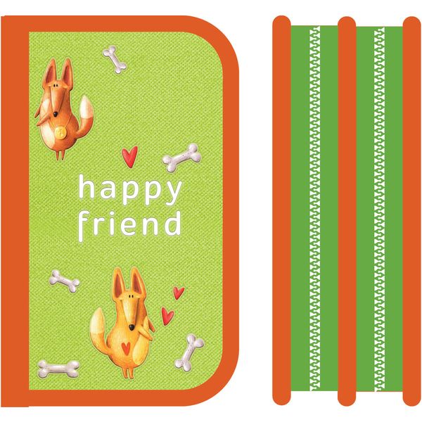 Пенал 2 отд., на молнии, 190*120*50 мм, лам. картон, откид. планка, ПЧЕЛКА Забавные собаки Акция!