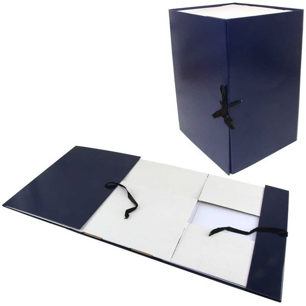 Короб архивный А4, бумвинил, с завязками, 200 мм/ 2000 л., синий, ИМИДЖ