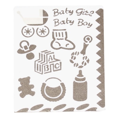 Трафарет пластиковый 25,5х20,5 см новорожденный Акция!