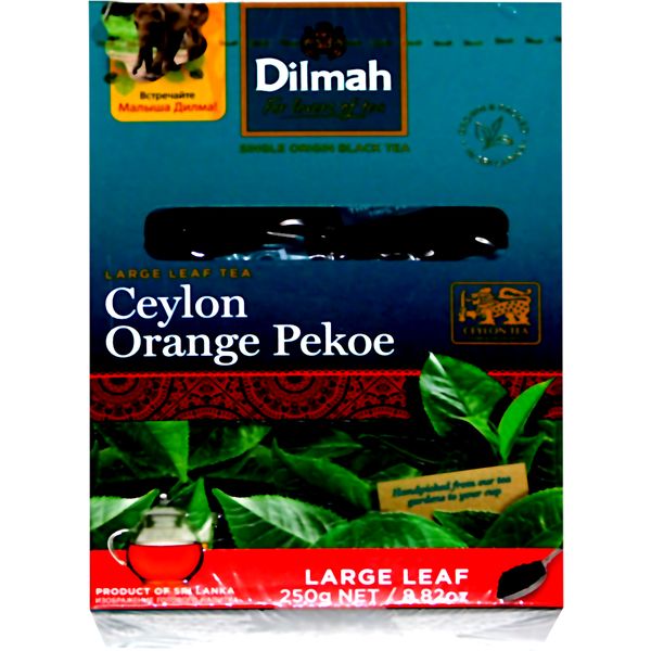 Чай Dilmah (Дилмах) Цейлонский апельсиновый Пеко, черный, листовой, 250 г, к/к