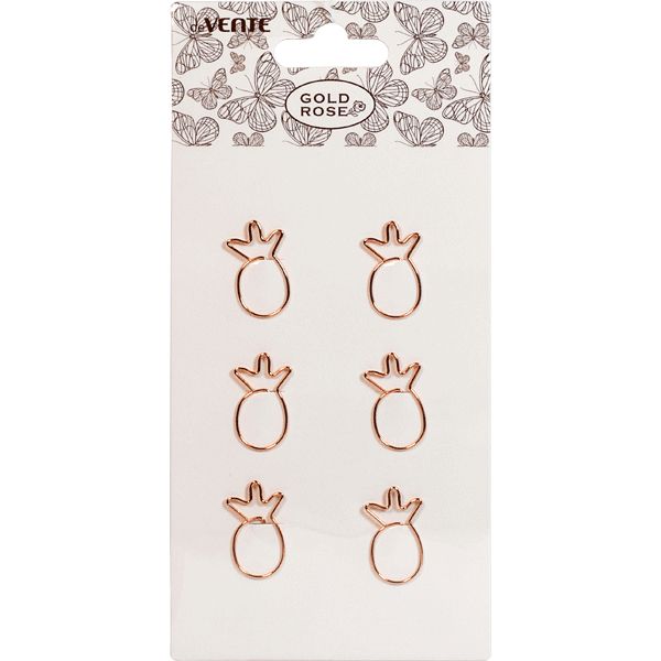 Скрепки 19*30 мм, омедненные, 6 шт., фигурные, к/блистер, deVENTE Gold Rose. Pineapple Скрепки 19*30 мм, омедненные, 6 шт., фигурные, к/блистер, deVENTE Gold Rose. Pineapple