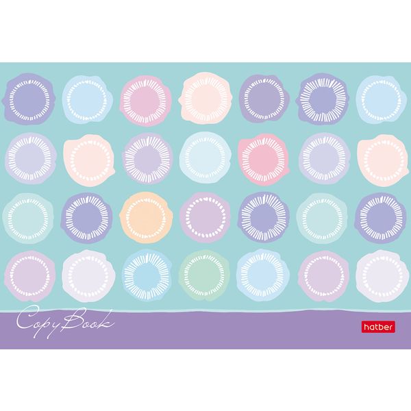 Тетрадь А5, линия, 48 л., на скобе, 70 г/м², мат. лам., выб. лак, Hatber Узор (акционный товар)