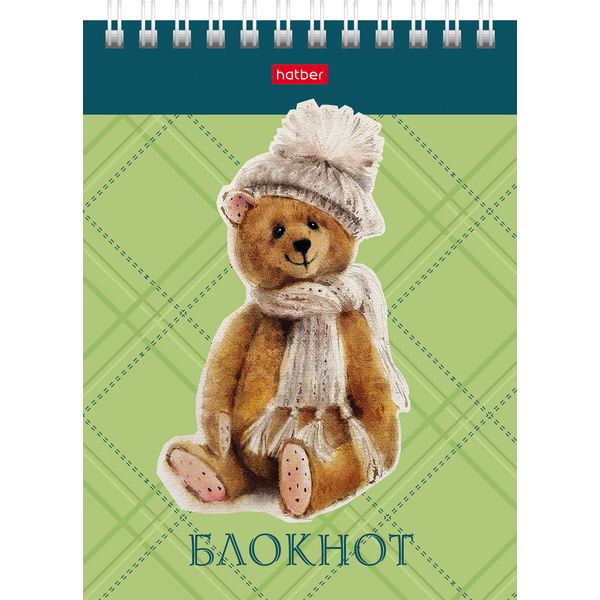 Блокнот на гребне А6, 40 л., клетка, 65 г/м², уф-лак, Hatber Любимые топтыжки_6 дизайнов Блокнот на гребне А6, 40 л., клетка, 65 г/м², уф-лак, Hatber Любимые топтыжки_6 дизайнов