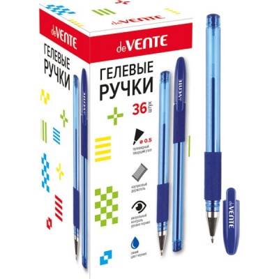 Ручка гелевая синяя, 0.5 мм, узел Standard, эрг. грип, deVENTE Ritony Ручка гелевая синяя, 0.5 мм, узел Standard, эрг. грип, deVENTE Ritony