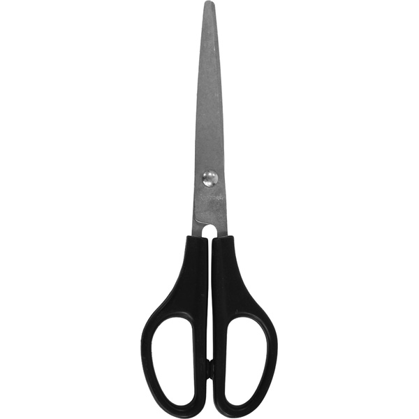 Ножницы 200 мм, классические, пластик. кольца, черные, Attomex