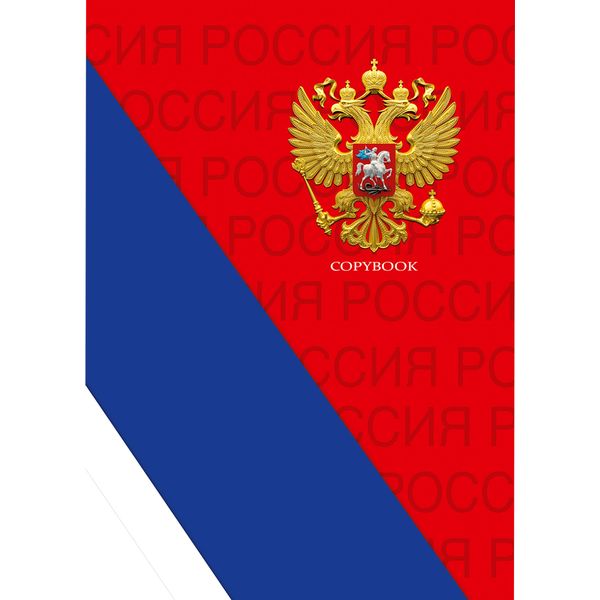Тетрадь А4, клетка, 60 л., на скобе, 60 г/м², мел. бумага, Profit Символы России-1