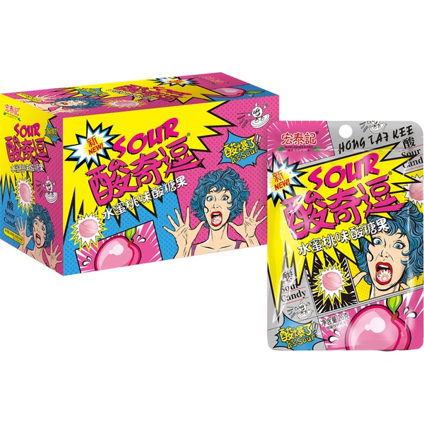 Леденцы кислые Sour Candy со вкусом персика, 1 шт.*26 г, п/п Леденцы кислые Sour Candy со вкусом персика, 1 шт.*26 г, п/п