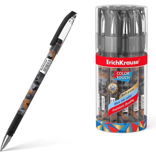 Ручка шариковая синяя, 0.7 мм, рифл. грип, soft-touch, метал. н-к, ErichKrause ColorTouch Stick Rough Native Ручка шариковая синяя, 0.7 мм, рифл. грип, soft-touch, метал. н-к, ErichKrause ColorTouch Stick Rough Native