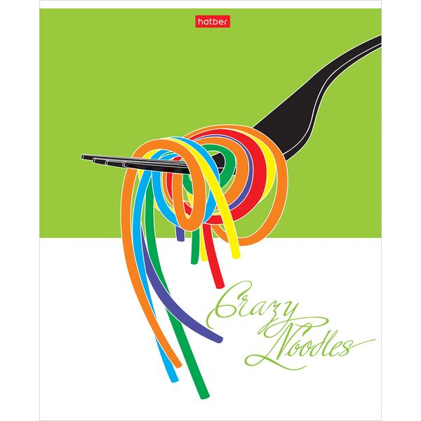 Тетрадь А5, клетка, 80 л., на скобе, 65 г/м², Hatber Crazy food_5 дизайнов