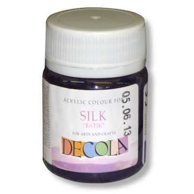 Краска по шелку DECOLA Батик, фиолетовая, акриловая, банка 50 мл Акция!