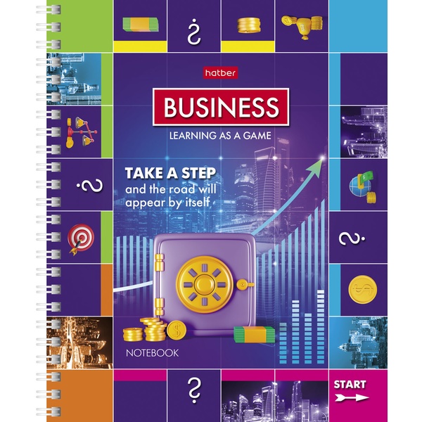 Тетрадь А5, клетка, 80 л., на гребне, 65 г/м², Hatber Premium Монополия (акционный товар)