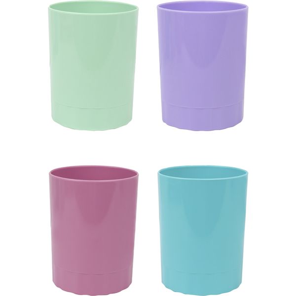 Органайзер для канцелярии (стакан) Prof-Press Пастель, пластиковый, цилиндрический, 4 цвета