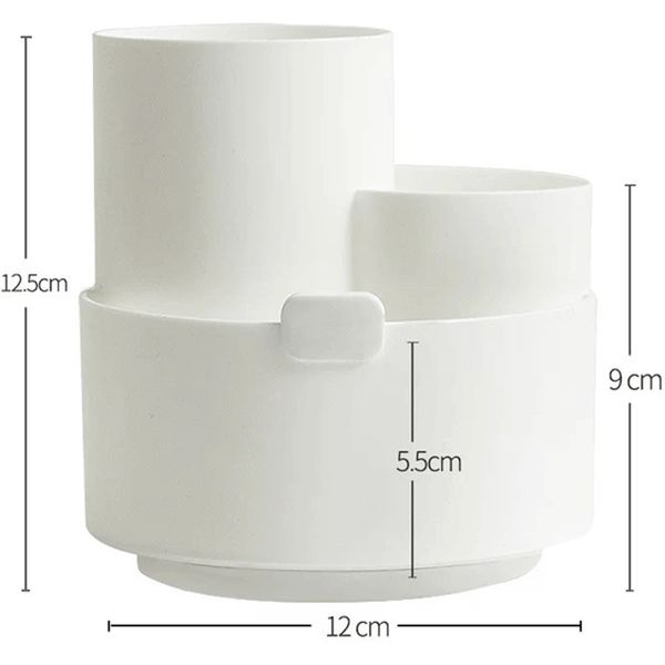 Органайзер для канцелярии deVENTE Orbit, пластиковый, вращающийся, 3 отд., белый