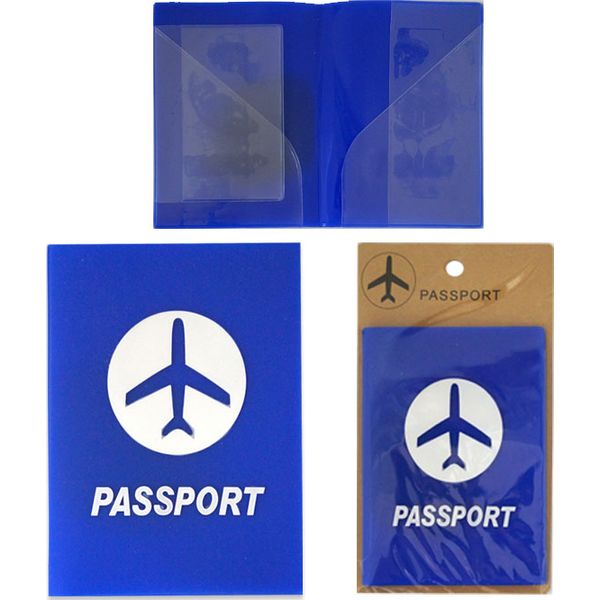 Обложка для паспорта "Passport" с отд.д/водит.прав,силикон,синяя Акция!