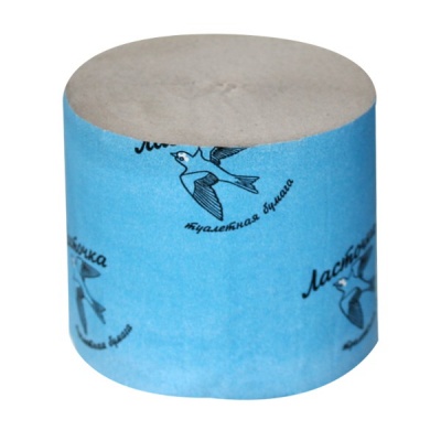 Бумага туалетная без втулки, 1-сл., 35 м* 80 мм, перфорация, св.-серая, Ласточка Бумага туалетная без втулки, 1-сл., 35 м* 80 мм, перфорация, св.-серая, Ласточка