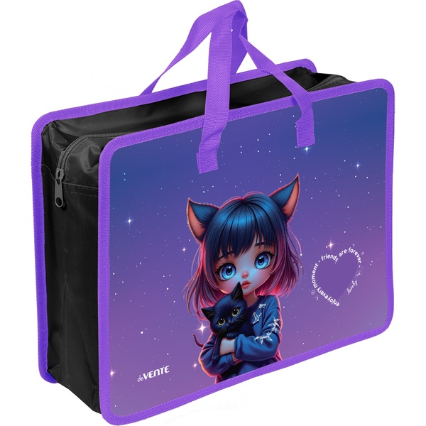 Папка-портфель А4, пластиковая, на молнии, 1 отд., deVENTE Friends Forever