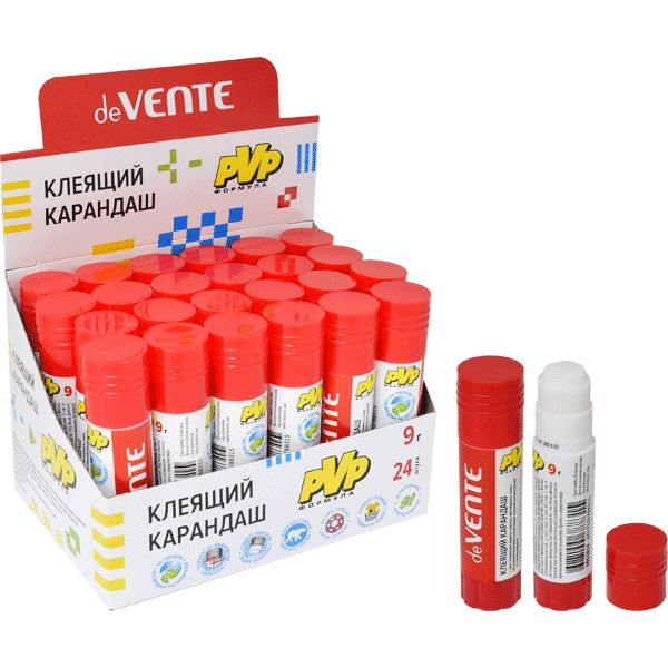 Клей-карандаш 9 г, PVP основа, вр. фикс. 2-3 мин., deVENTE Extra Strong