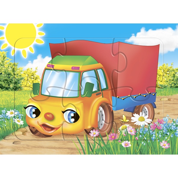 Пазл в рамке 6 элементов. ЛЕДА Грузовичок, 140*190 мм