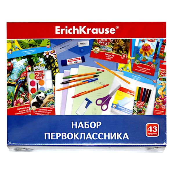 Набор первоклассника ErichKrause, 43 предметов, в подарочной коробке Набор первоклассника ErichKrause, 43 предметов, в подарочной коробке