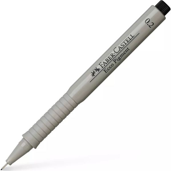 Ручка капиллярная, черная, ширина линии 0.2 мм, рифленый грип, Faber-Castell Ecco Pigment Ручка капиллярная, черная, ширина линии 0.2 мм, рифленый грип, Faber-Castell Ecco Pigment