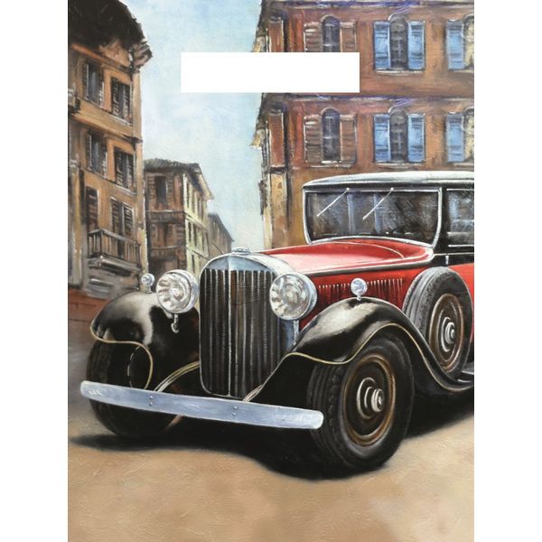 Пакет с вырубной ручкой, 48*37 см, полиэтилен 50 мкм, Ретро авто