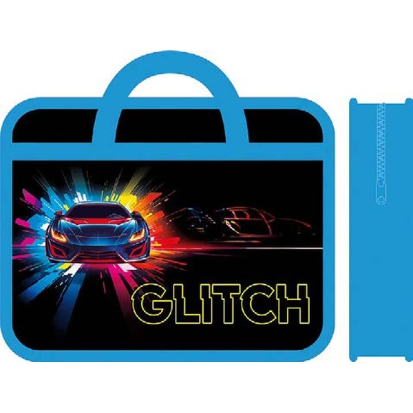 Папка-портфель А4, пластиковая, на молнии, 1 отд., ПЧЕЛКА Glitch