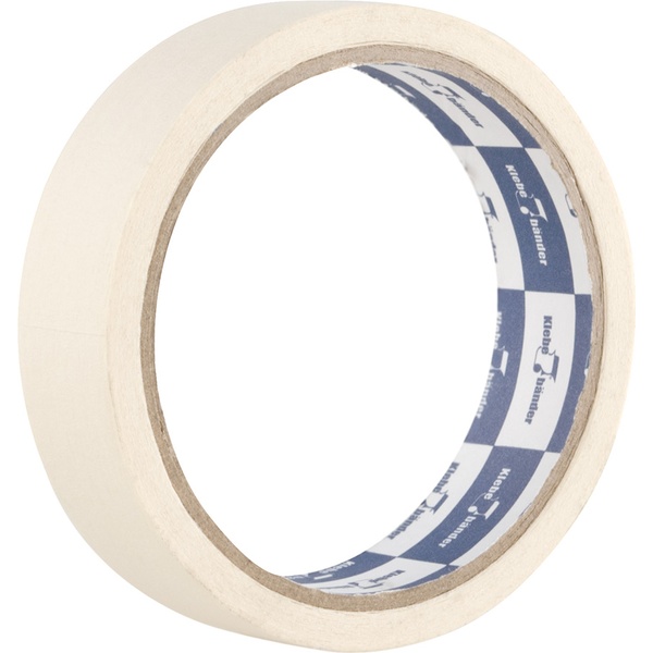 Лента клейкая малярная, 25 мм * 20 м, крепп 115 мкм, карт. втулка, Klebebander