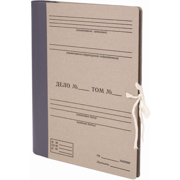 Папка архивная ДЕЛО № Форма 21, А4, крафт/бумвин., 2 завязки, 80 мм (800 л.), с гребешками, STAFF