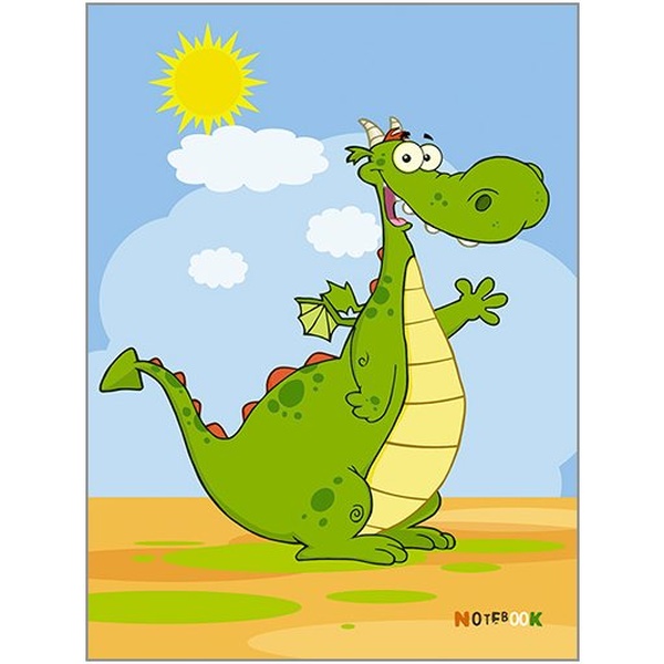 Блокнот на скобе А6, 48 л., точка, PLANO Дракоша, обложка мелов. картон