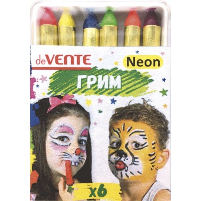 Мелки для детского грима 6 цветов, 17 г, в п/уп, deVENTE Neon Акция!