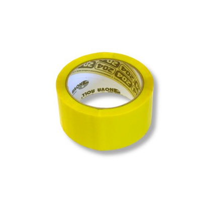 Лента клейкая упаковочная 48 мм * 66 м, BOPP 43 мкм, желтая, Nova Roll 204