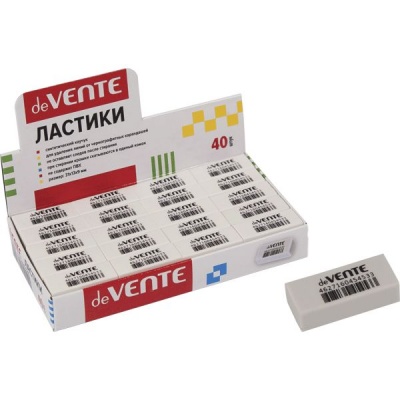 Ластик deVENTE Box, синт. каучук (Dust free), прямоугольный, 31*13*9 мм, белый Ластик deVENTE Box, синт. каучук (Dust free), прямоугольный, 31*13*9 мм, белый