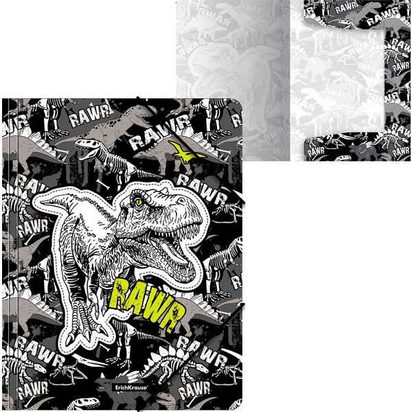 Папка на резинках, A4, PP 550 мкм, "песок", ErichKrause Dinosaur   Акция!!!