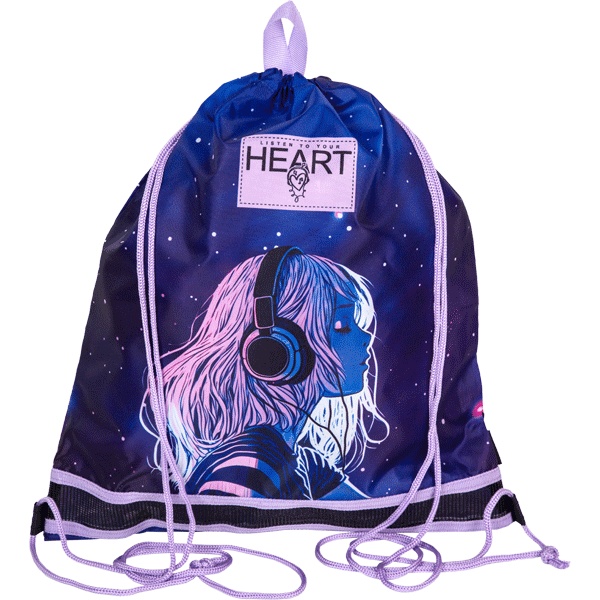Сумка для сменной обуви deVENTE Listen To Your Heart, 47*40 см, сетчатая вставка, петля для подвеса Сумка для сменной обуви deVENTE Listen To Your Heart, 47*40 см, сетчатая вставка, петля для подвеса