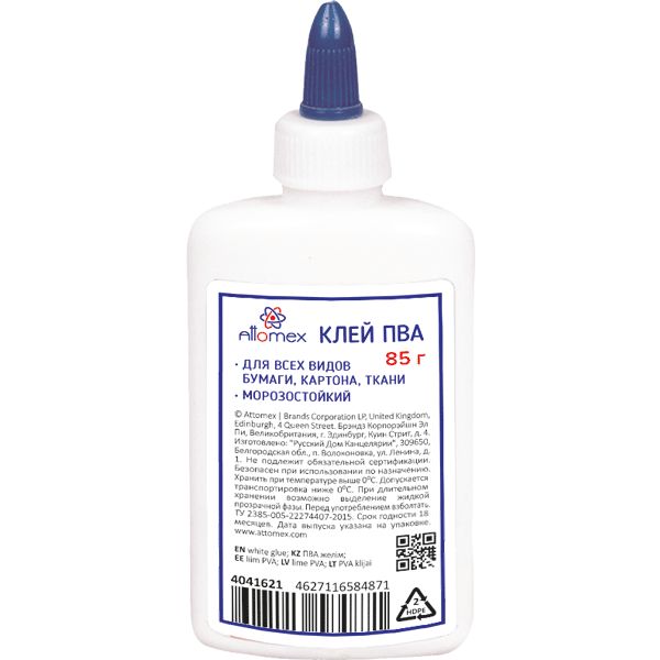 Клей ПВА, 85 г, дозатор, Attomex