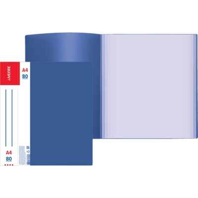 Папка с 80 файлами А4, PP 800/30 мкм, "песок", торц. карм., deVENTE Daily/ Синяя