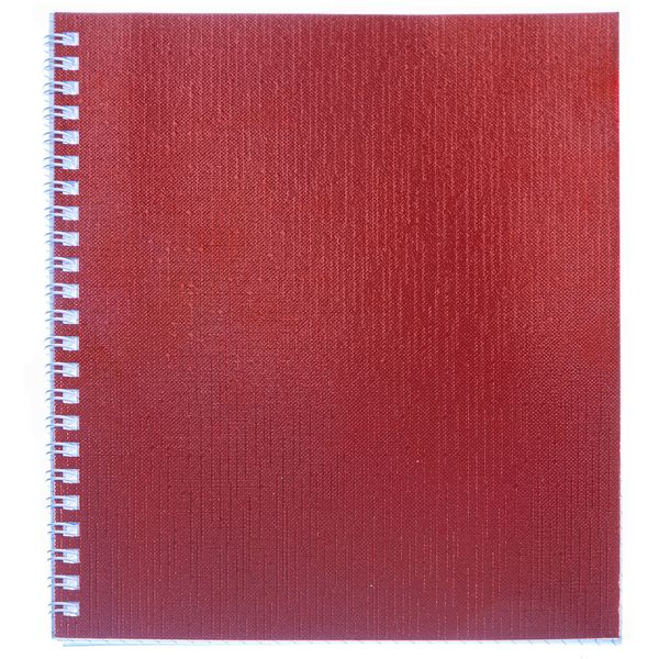 Тетрадь А5, 48 л., клетка, 65 г/м², на гребне, облож. бумвинил, тисн. "сатин", Hatber Metallic_Красная