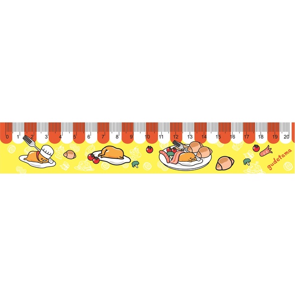Линейка 20 см, пластиковая, непрозрачная с рис., табл. умножения, CENTRUM Gudetama Линейка 20 см, пластиковая, непрозрачная с рис., табл. умножения, CENTRUM Gudetama