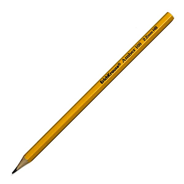 Карандаш чернографитный, HB, деревянный, шестигранный, желтый, ErichKrause Amber 100 Карандаш чернографитный, HB, деревянный, шестигранный, желтый, ErichKrause Amber 100