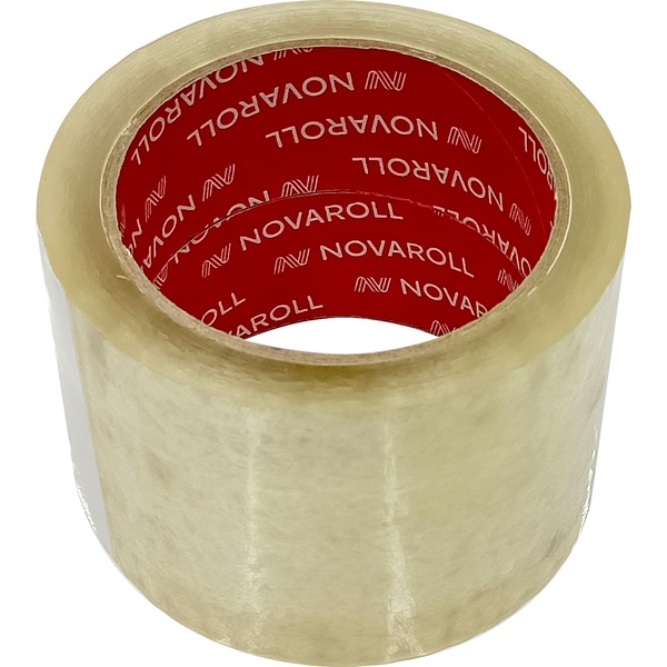 Лента клейкая упаковочная 75 мм * 66 м, BOPP 47 мкм, прозрачная, Nova Roll 206