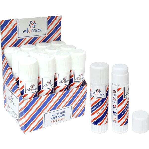 Клей-карандаш 40 г, PVA основа, вр. фикс. 2-3 мин., Eco, Attomex