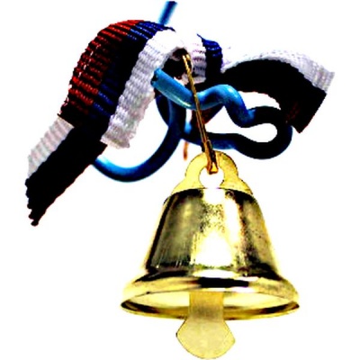 Колокольчик Ø25 мм, бантик-триколор, булавка