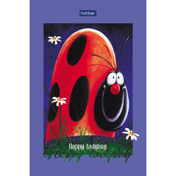 Блокнот на склейке А6, 40 л., клетка, 80 г/м², глянц. лам., Hatber Premium Happy Animals_Акция!