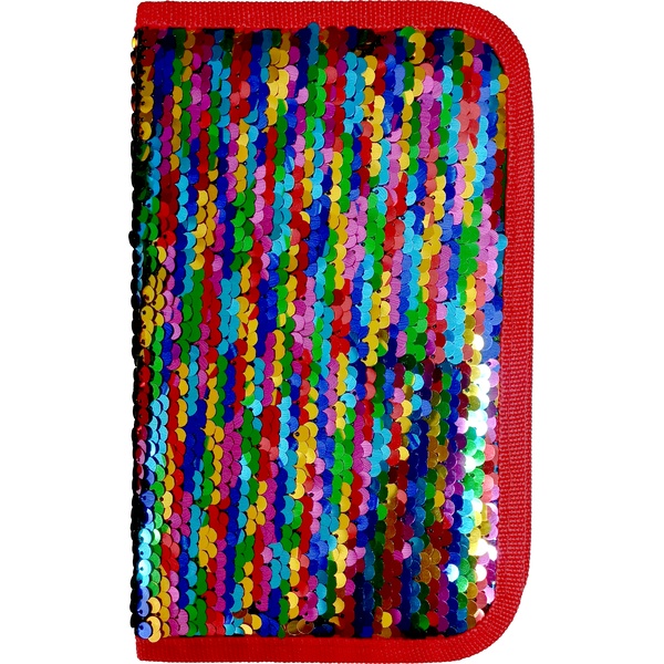 Пенал 1 отд., на молнии, 200*120*30 мм, текстиль, реверсивные пайетки, Basir